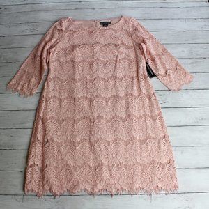 Jessica Howard Womens Lace Dress Size Size 14 L Vintage Pink